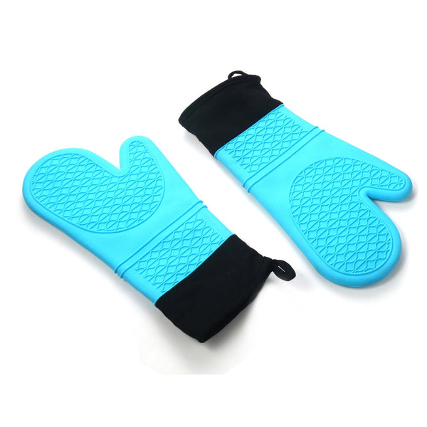 2 Pieces Blue Silicone Grill Gloves